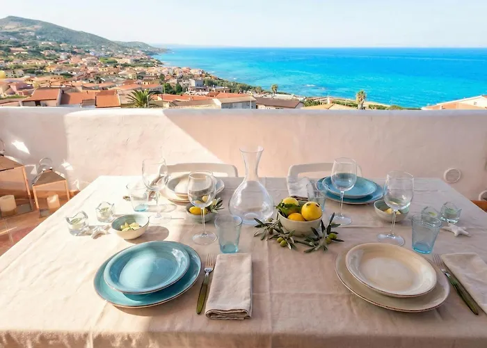 公寓 Castel Sardo Grande Attico Con Spettacolare Vista Mare Veranda E *